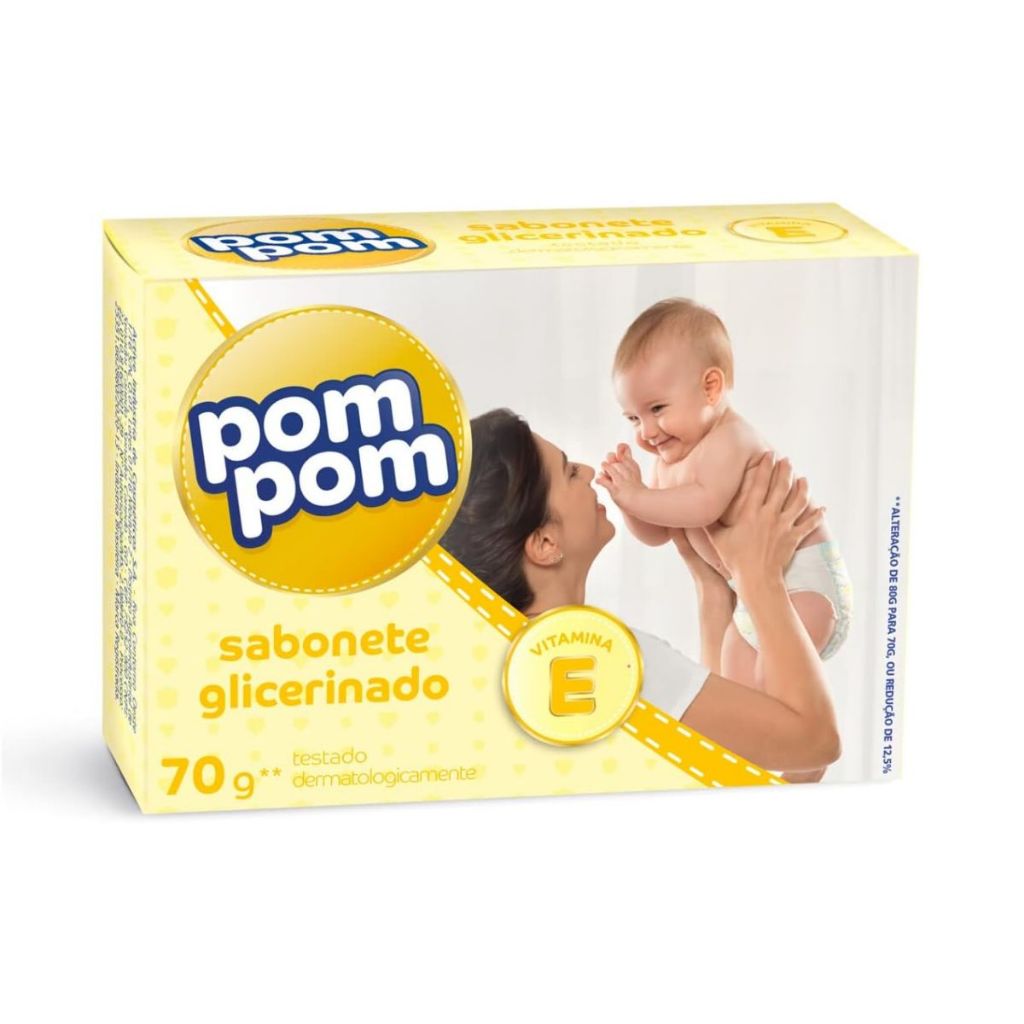 Sabonete Em Barra Pom Pom Glicerinado 70g - Mom & Baby