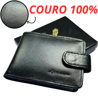 Carteira Masculina Couro 100% Legitimo Original Macia com Porta Cartão. em Oferta na Shopee