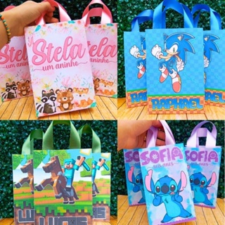 Kit 10 a 50 Sacolinhas Personalizadas Festa Aniversário Lembrancinha em Oferta na Shopee