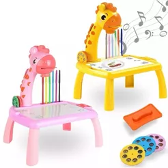 Mesa Projetora Lousa Mágica Infantil Brinquedo de Desenhar Pintar Colorir Mesa Projetora 4 em 1