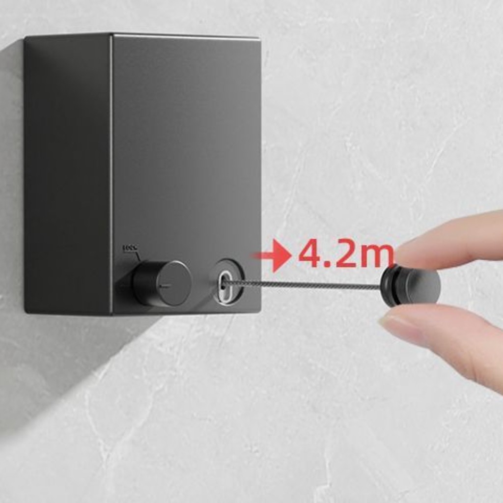 Varal Retrátil Invisível Corda de Aço Sem Perfuração, Compacto e Resistente varal apartamento
