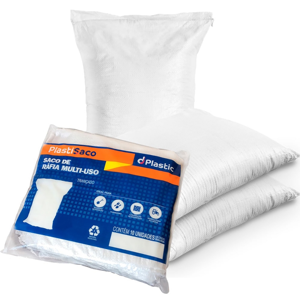 Saco de Ráfia Reforçado 50x75cm 10 unidades Dplastic em Oferta na Shopee