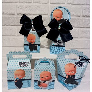 Kit Caixas Poderoso Chefinho - Personalizada com nome - Aniversário (PEGUE E MONTE) Lembrancinha