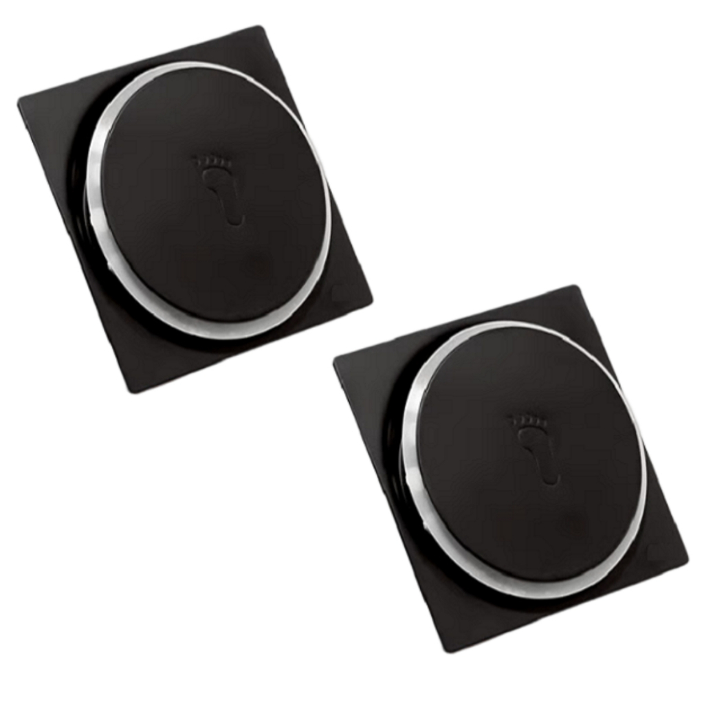Kit 2 Ralo de Banheiro Preto 10x10 Aço Inox Veda Cheiro Anti Insetos Quadrado Co