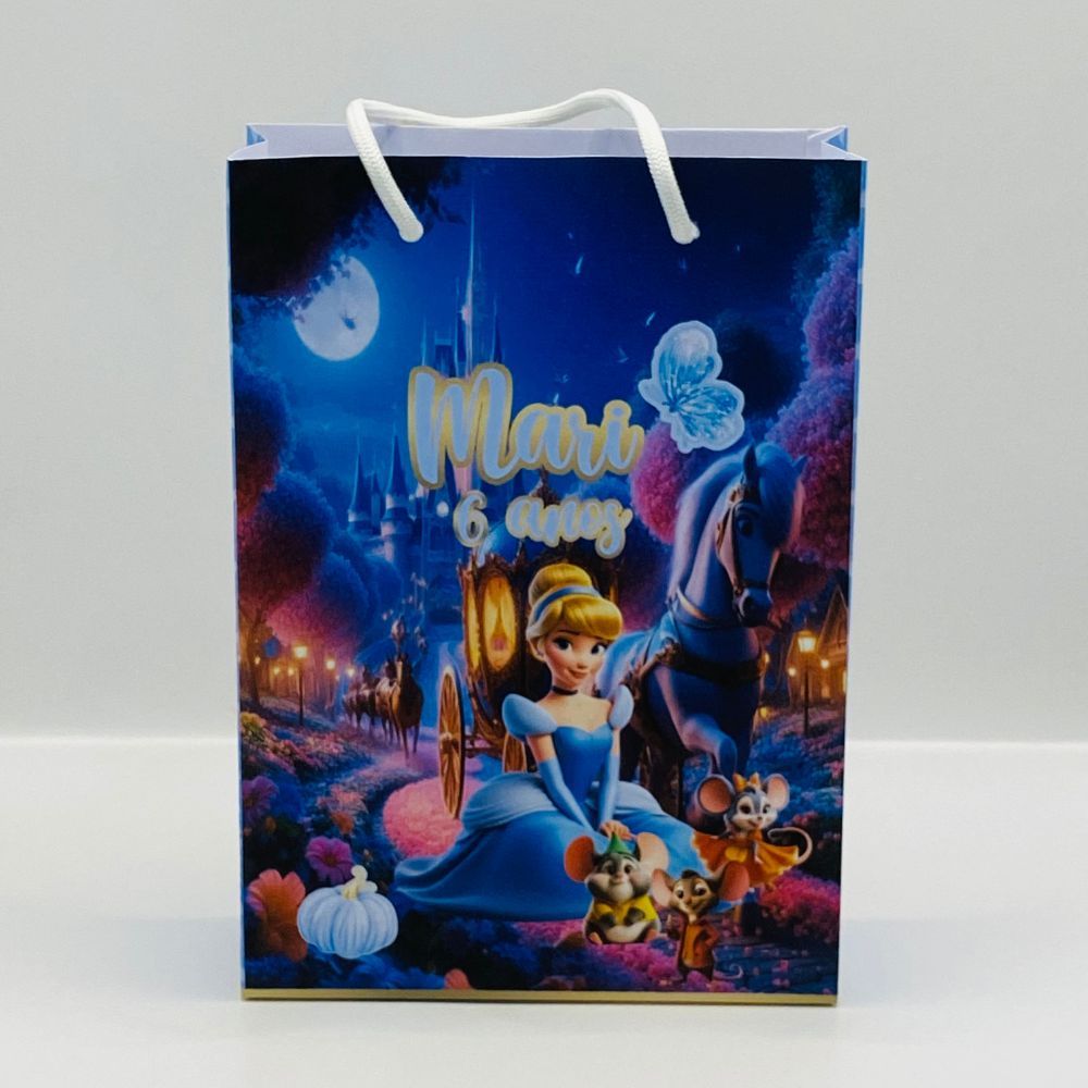 SACOLINHA CINDERELA M PERSONALIZADA/LEMBRANCINHA DE FESTA/ANIVERSARIO