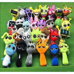 Sprunki Boneca De Pelúcia Incredibox Wenda Cinza Oren Raddy Recheado Brinquedo Presente Para Crianças