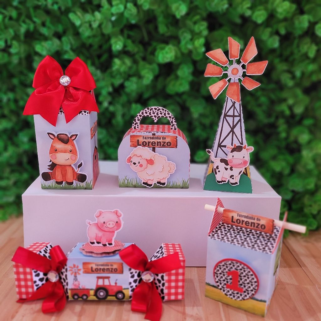 Kit Festa Fazendinha Vermelha   - Lembrancinhas personalizadas - caixinhas personalizadas - papelaria personalizada
