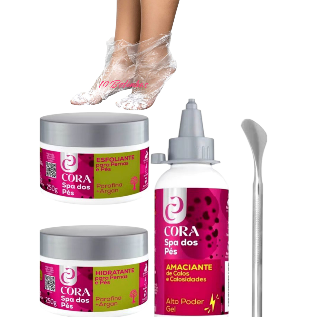 SPA DosPés: Calox Gel+ Lixapex+ Pemax Parafina e Argan+ Espatula 222+10 Botinhas