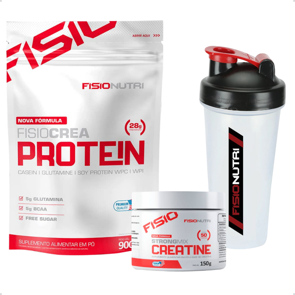 Whey Fisio Crea Protein + Creatina 150g + Coqueteleira Fisionutri