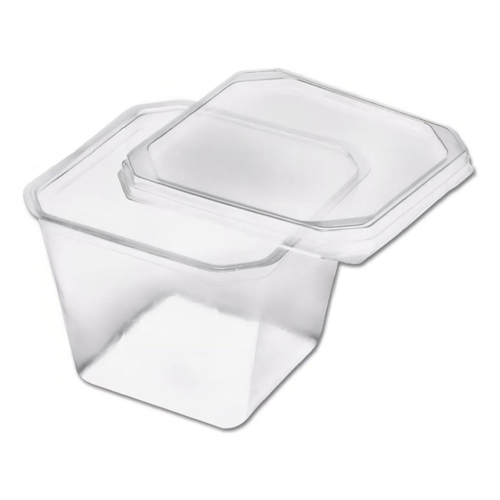 Pote Quadrado 250ml com Tampa - Freezer e Micro-ondas - (Ideal Para Bolo no Pote, Sobremesa e Caldo) em Oferta na Shopee
