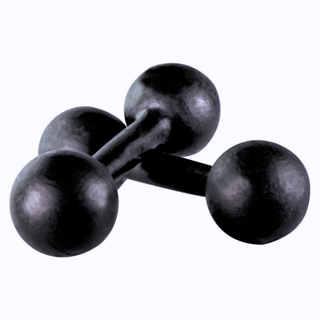 Kit 2 Halteres Bola Ferro Fundido Pintado Para Musculação Academia 8kg Cada Halter