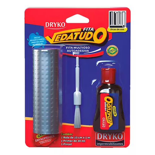 Manta Fita Asfaltica Adesiva Dryko 10cm X 1m Aluminio Primer