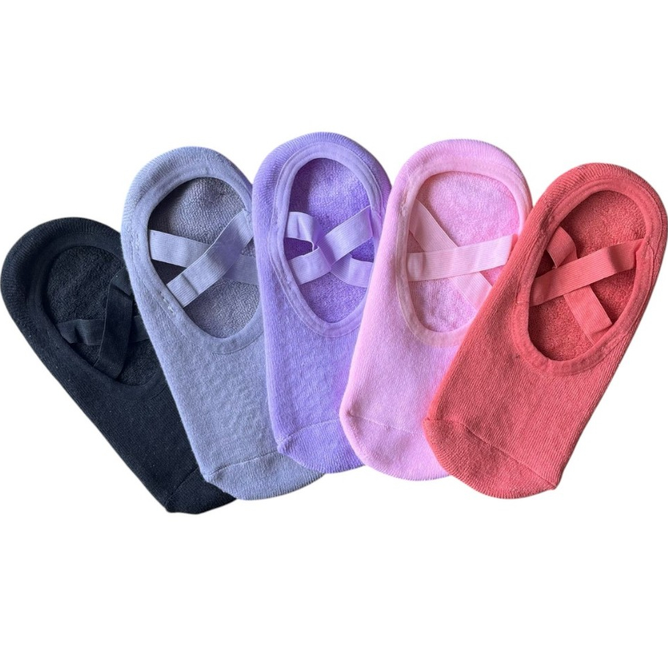 Kit 3 Pares de Meias Sapatilha para Pilates Yoga Ballet Antiderrapante