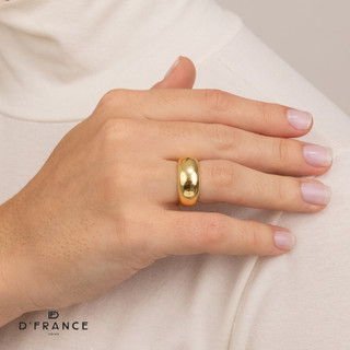 Anel Liso Dourado Banhado a Ouro 18K - D France Semijóias em Oferta na Shopee