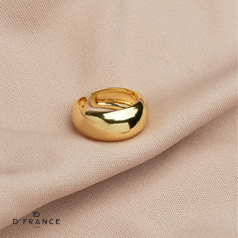 Anel Aliança Dourada Ajustável Banhado a Ouro 18K - D France Semijóias em Oferta na Shopee