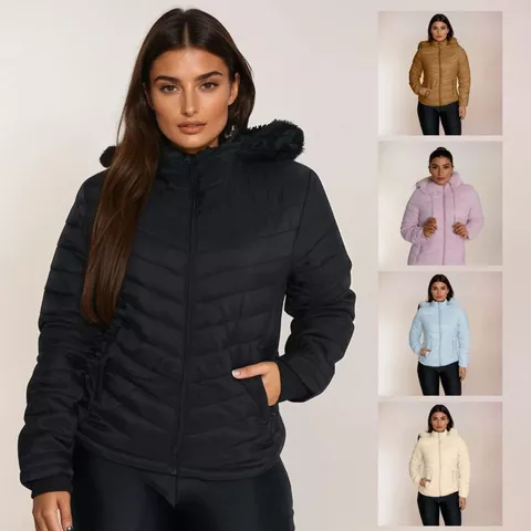Jaqueta Bobojaco Feminina Peluciado Puffer Original Colorida Inverno