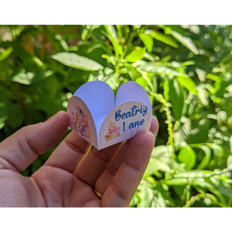 Forminhas para Doces Personalizadas Ursinho Pooh | Brigadeiro |  Festa Aniversário Infantil