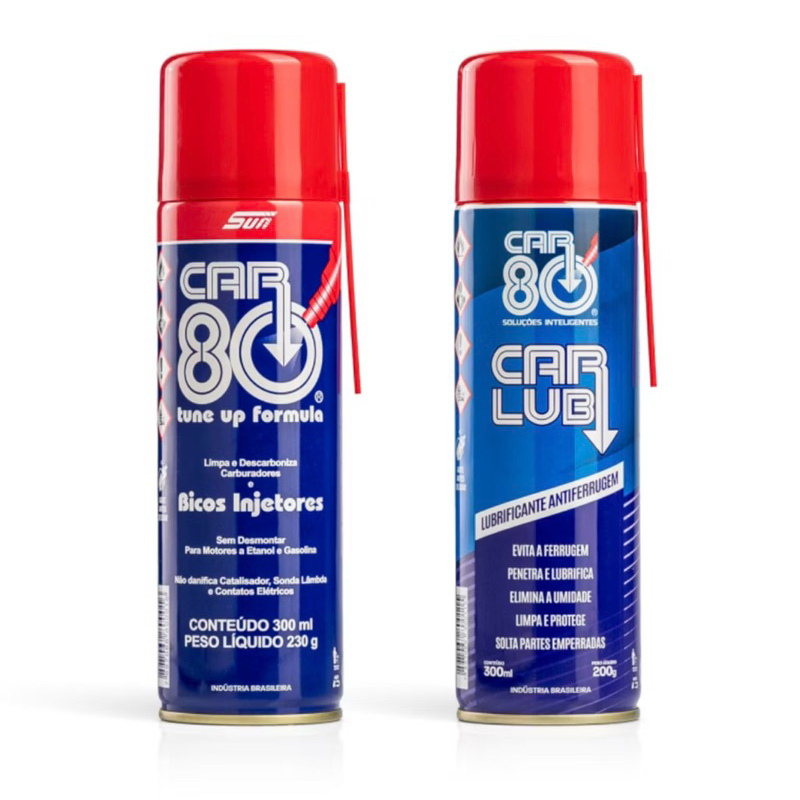 Kit Car80 Descarbonizante + CarLub Desengripante Antiferrugem