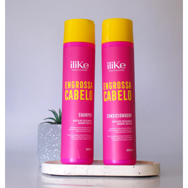 iLike Engrossa Cabelo Kit Shampoo e Condicionador Combate a Queda Capilar em Oferta na Shopee