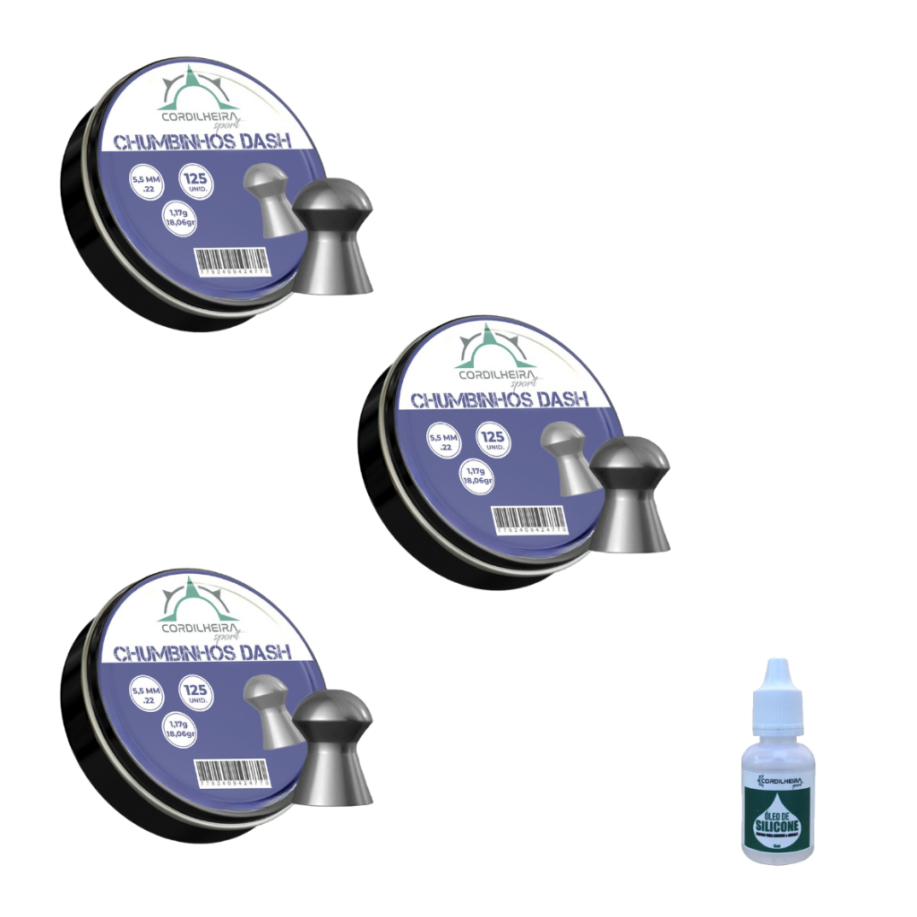 375 Chumbinhos Cordilheira Dash 5,5mm + 01 Óleo Silicone