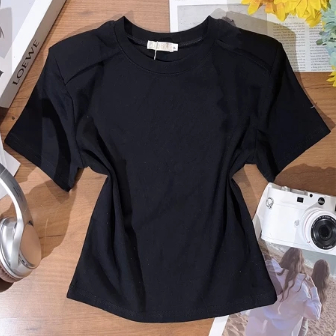 Camiseta Manga Curta Básica 15-319 em Oferta na Shopee