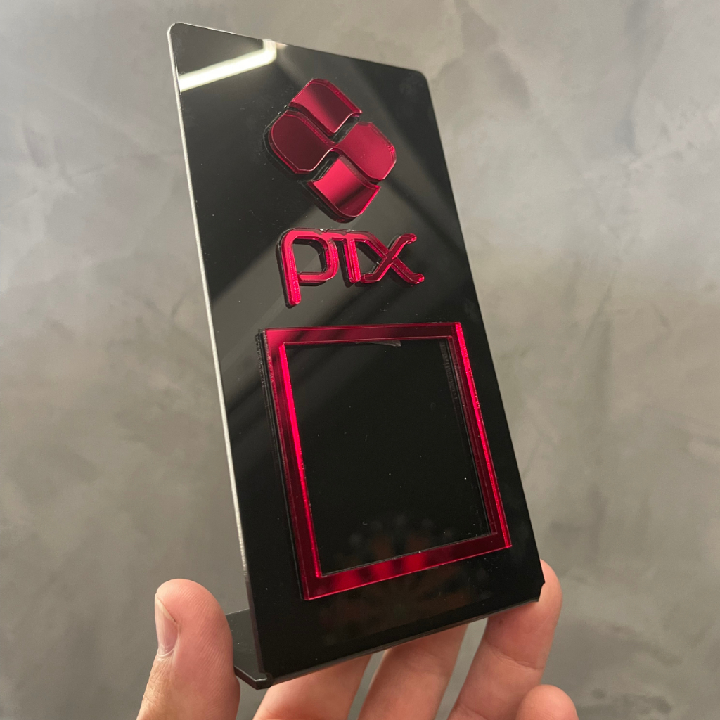 Placa Pix Pequena QR Code Acrílico Loja Mesa Balcão Para Pagamento Wifi Estabelecimento