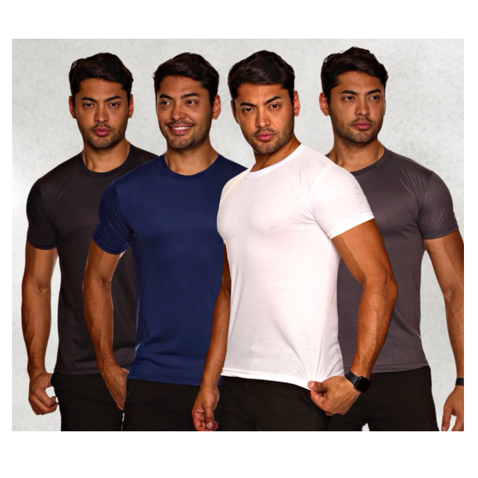 KIT 4 Camisas Dry-Fit Masculina Manga Curta Para Academia Corrida Camiseta Leve Respirável Exercício