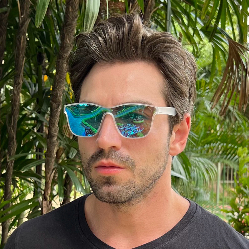 Óculos de sol masculino premium feminino quadrado esportivo lente polarizada proteção UV400