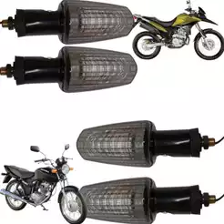 Kit 4 Pisca Seta Fume Cinza Cg 125 Titan 2000 a 2008 Xre 300 2009 2010 Titan 150 2004 Cb 300 2009