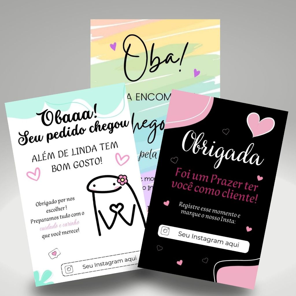 Tags Cartões de Agradecimentos Personalizados vários temas 5x8cm em Oferta na Shopee