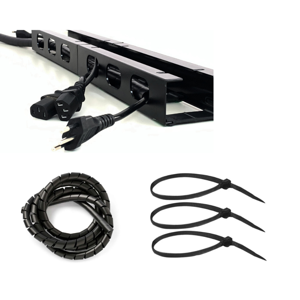 Kit organizador de fios setup - Premium - calha para cabos - organizador espiral - presilha abraçadeira