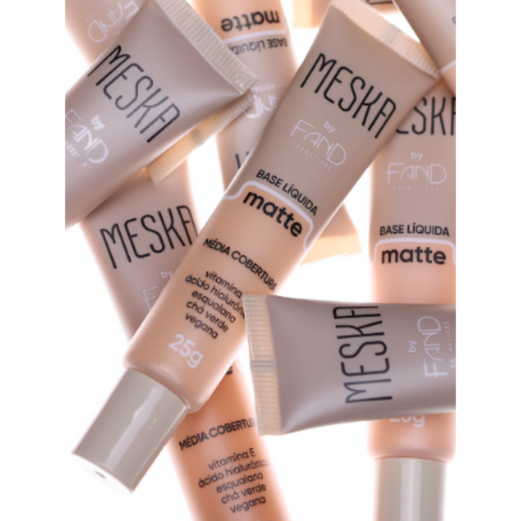 Base Matte Líquida Média Cobertura 25g Meska by Fand Makeup em Oferta na Shopee
