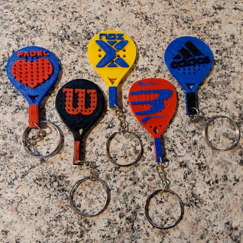 Padel raquete, chaveiro mini raquete padel - 3D