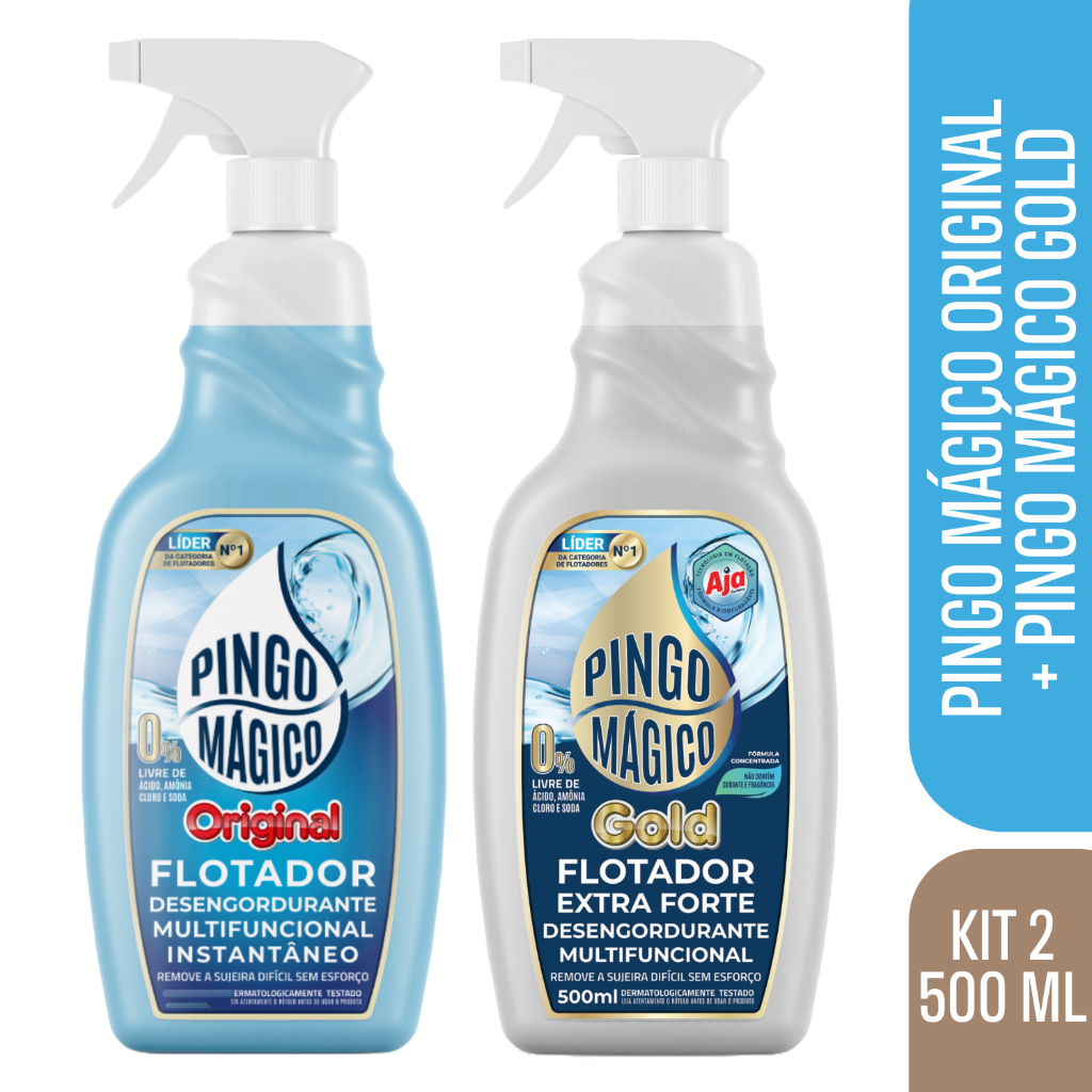 Kit Pingo Mágico Original + Pingo Mágico Gold - 500ml em Oferta na Shopee