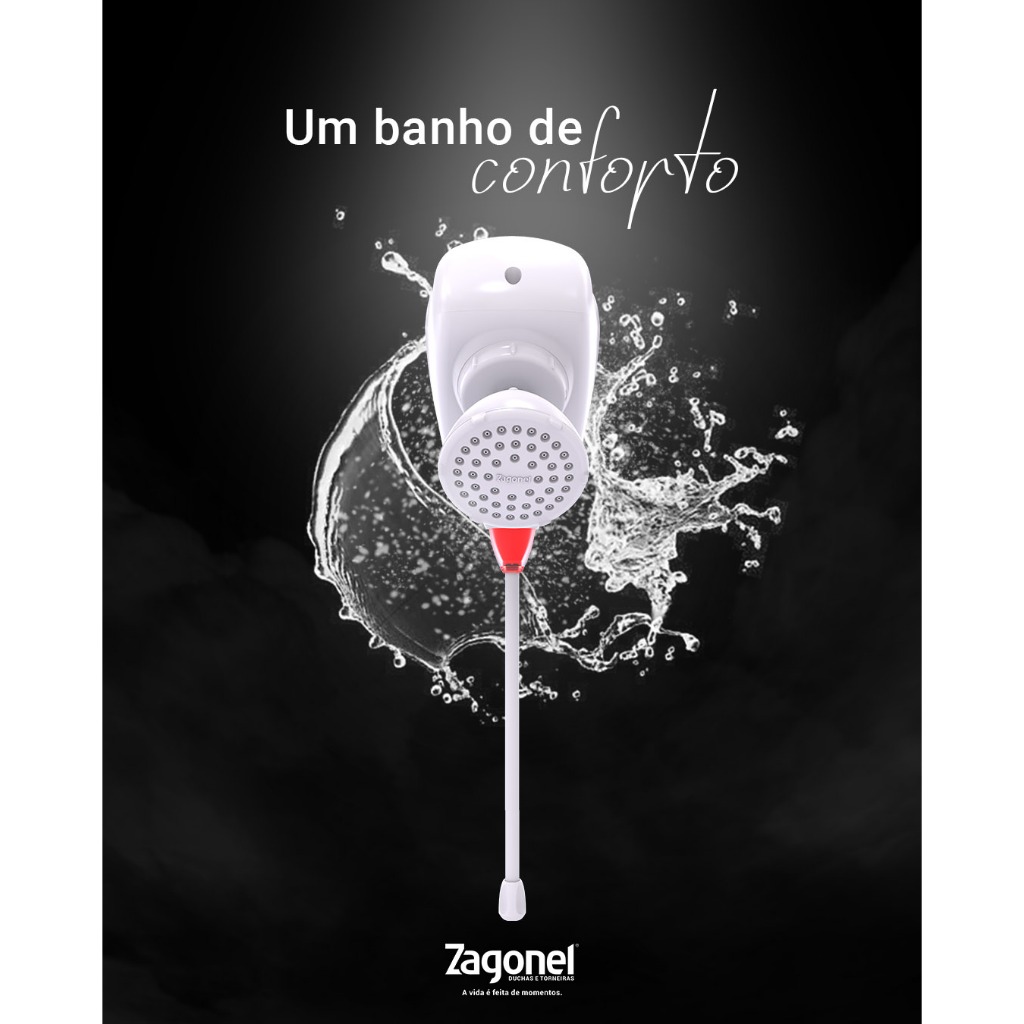 Chuveiro/Ducha Move Eletrônica 7500W 220V Branca - Zagonel