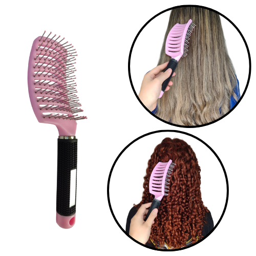 Escova Raquete Modeladora Vazada Com Cabo Siliconizado Profissional Rosa cod 713 em Oferta na Shopee