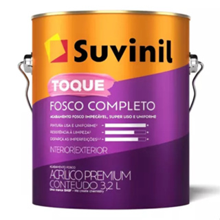 Tinta Acrílica Suvinil Toque Fosco Completo 3,2 L- Cores– (Produto Personalizado) em Oferta na Shopee