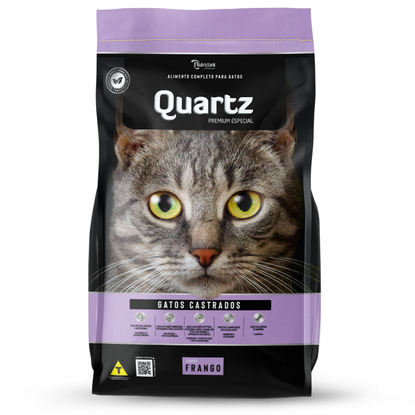 Ração Quartz Gatos Castrados Frango 10,1Kg em Oferta na Shopee