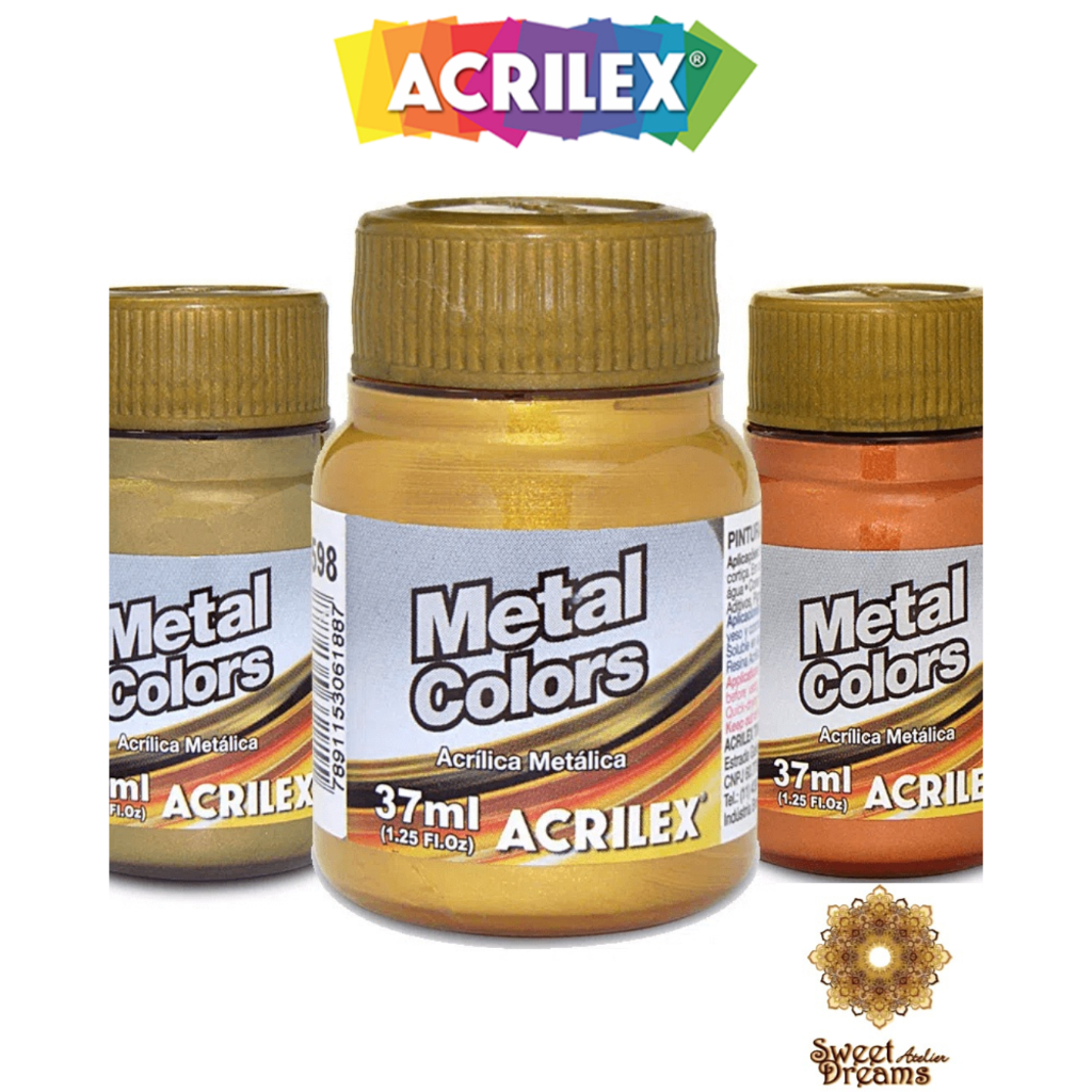 TINTA METAL COLORS ACRYLIC 37 ML ACRILEX em Oferta na Shopee