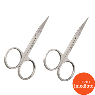 Kit 2 Tesourinha Para Cortar Unha Sobrancelha E Cílios - Ponta Curva E Fina em Oferta na Shopee
