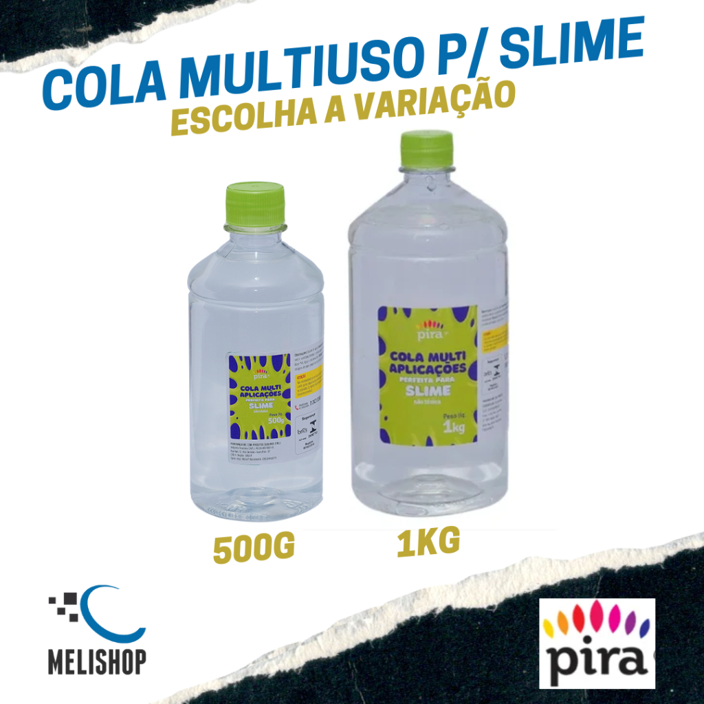 Cola Multiuso De Slime Transparente 500g/1kg Atóxica Piratininga em Oferta na Shopee