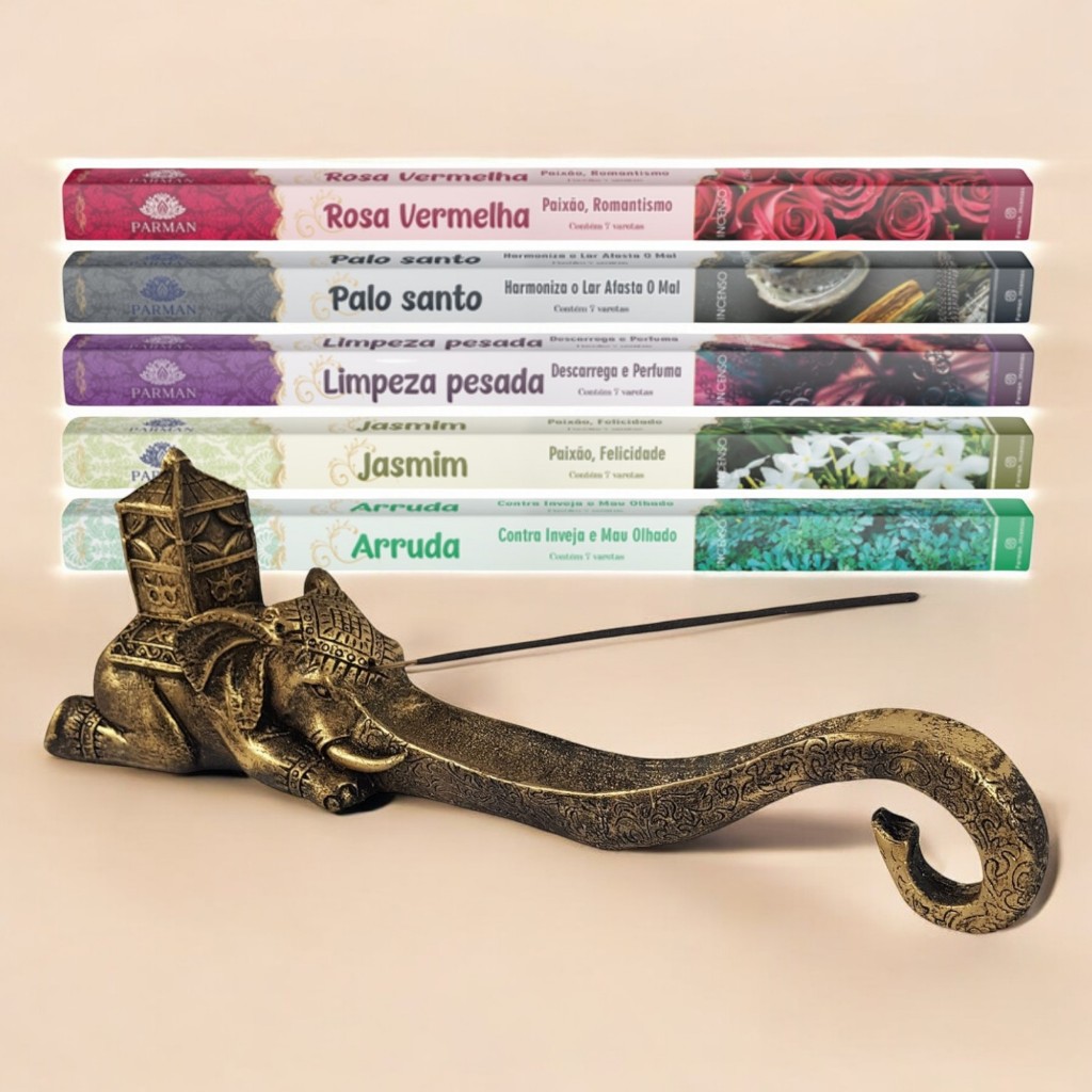 porta incenso incensário Elefante Indiano Barra para incenso de vareta decorativo ying yang fengshui em resina