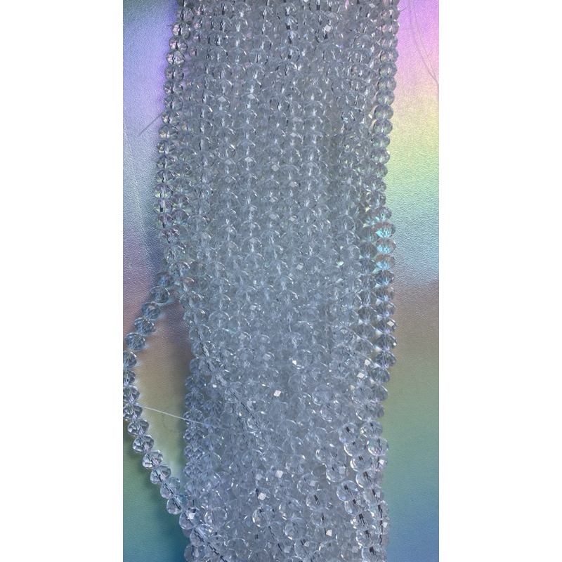 Cristal Rondela de 8mm fio com 63 peças para terço , japamala e Guias