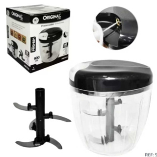 Processador Manual De Alimentos Grande 5 Lâminas 900ml Original line em Oferta na Shopee