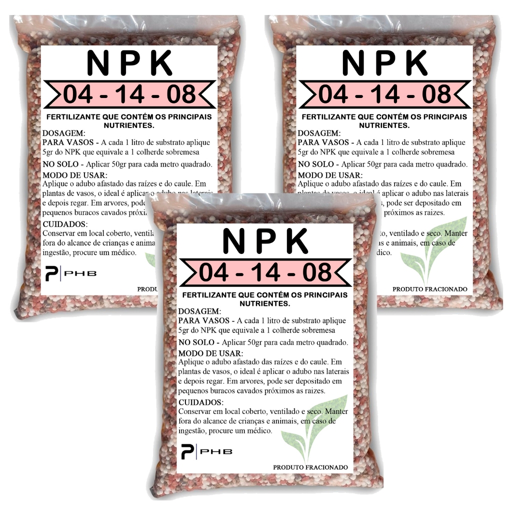 3Kg - Adubo Fertilizante NPK 04.14.08 - Floração e Frutificação
