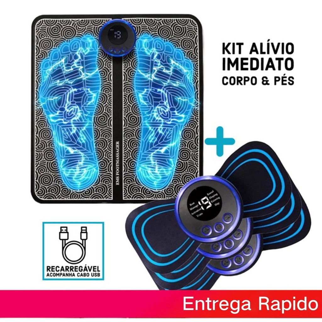 Tapete Massageador Elétrico Para Pés, Para Cuidados De Saúde, Massagem De Saúde Física + Massageador Cervical