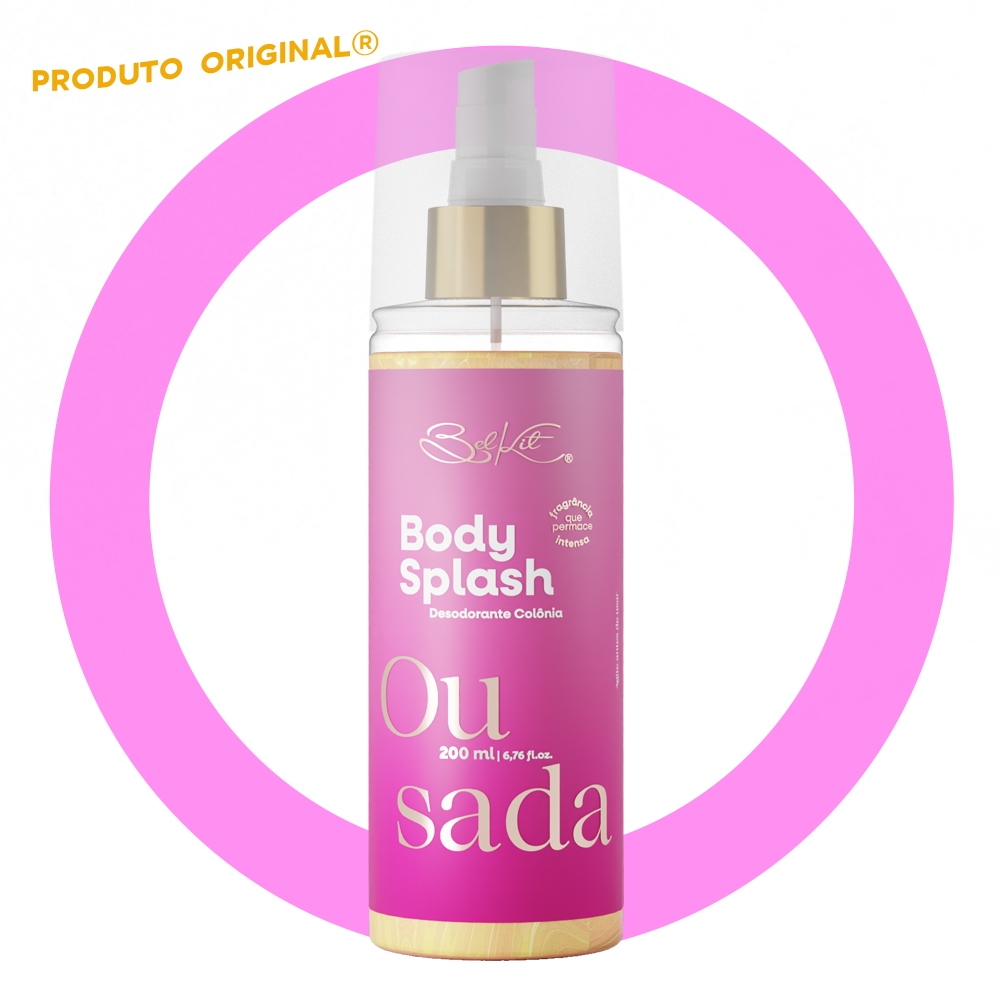 Body Splash Com Brilho Ousada Glow 200ml BELKIT | Alta Projeção | Alta Fixação | Perfumaria Fina