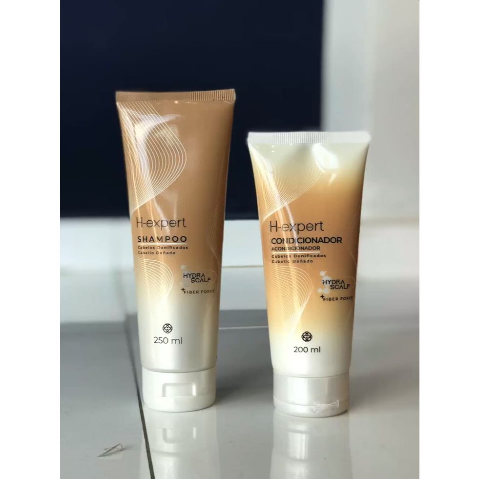 kit Shampoo 250ml e Condicionador 200ml para cabelos danificados H-Expert Hinode
