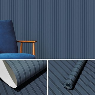 Papel Parede Ripado 3D Ripas Azul Cozinha Quarto Sala
