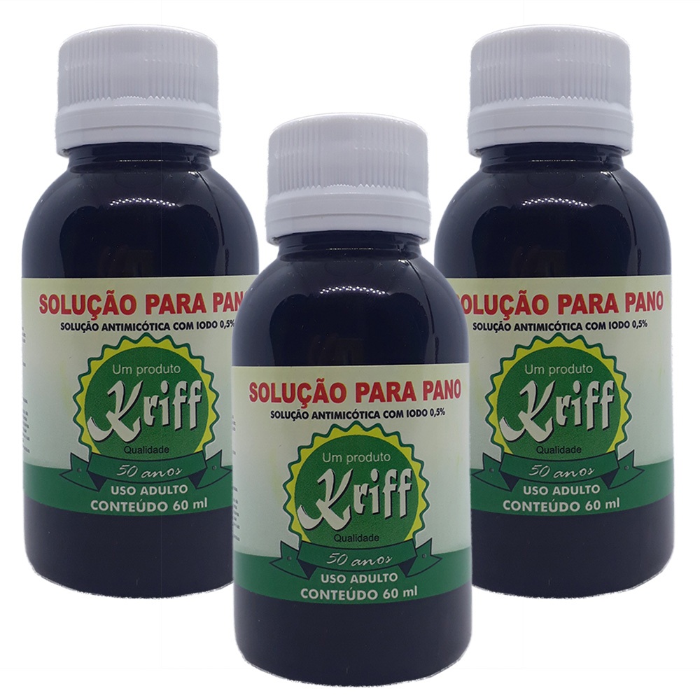 Solução Para Pano E Antimicótico Kriff 60 Ml 3 Potes em Oferta na Shopee